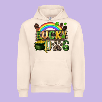 Lucky Dog St. Patrick's Day Urban Hoodie Designed By Cowgirlartshop