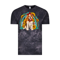Cloud Black beagle turquoise and sunflowers rainbow Vintage Tee - Artiststas