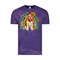 Cloud Purple beagle turquoise and sunflowers rainbow Vintage Tee - Artiststas