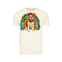 Vintage Arctic beagle turquoise and sunflowers rainbow Vintage Tee - Artiststas