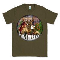 Army Green elk buck deer christmas Classic Tee - LillyAllenDesigns