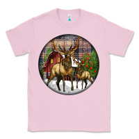 Bubblegum Pink elk buck deer christmas Classic Tee - LillyAllenDesigns