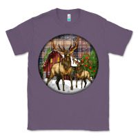 Lavender elk buck deer christmas Classic Tee - LillyAllenDesigns