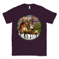Plum elk buck deer christmas Classic Tee - LillyAllenDesigns