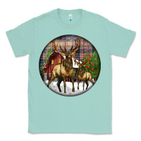 Seafoam elk buck deer christmas Classic Tee - LillyAllenDesigns