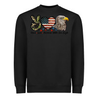 Black Peace Love American White Sea Eagle Heavyweight Sweatshirt - LillyAllenDesigns