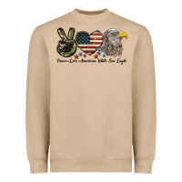 Mushroom Peace Love American White Sea Eagle Heavyweight Sweatshirt - LillyAllenDesigns
