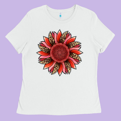 Valentine's Day Sunflower Ladies Tee Designed By Ranaportraitstore