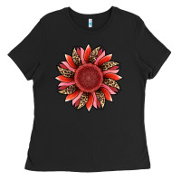 Black valentine's day sunflower Ladies Tee - RanaPortraitStore