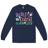 Navy world's cutest alarm clock Long Sleeve Tee - MaliasSmallBusiness