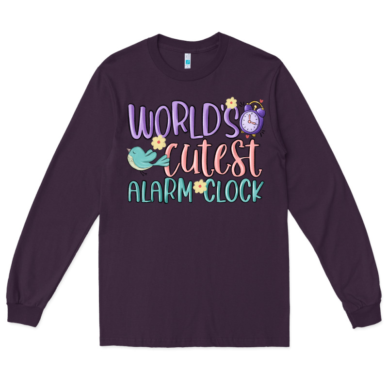 World's Cutest Alarm Clock Long Sleeve Tee by MaliasSmallBusiness | Teevron