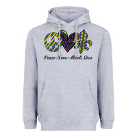 Heather Grey mardi gras love peace Heavyweight Hoodie - Bettercallsaul