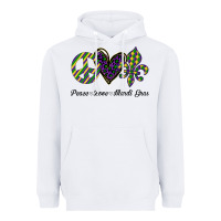 Mardi Gras Love Peace Heavyweight Hoodie | Teevron