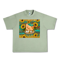 Oil Green western farm chicken coop animals sunflowers leopard turquoise wooden Urban Heavy Tee - Artiststas