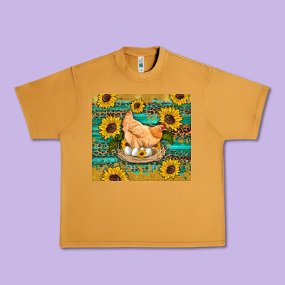 Western Farm Chicken Coop Animals Sunflowers Leopard Turquoise Wooden Urban Heavy Tee Designed By Artiststas
