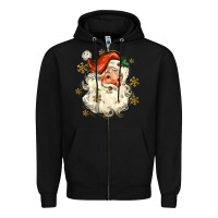 Black Christmas Santa Zipper Hoodie - MaliasSmallBusiness