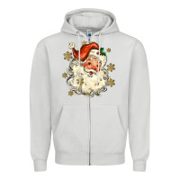Dove Grey Christmas Santa Zipper Hoodie - MaliasSmallBusiness
