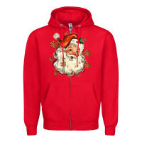 Red Christmas Santa Zipper Hoodie - MaliasSmallBusiness