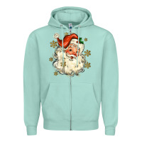 Seafoam Christmas Santa Zipper Hoodie - MaliasSmallBusiness