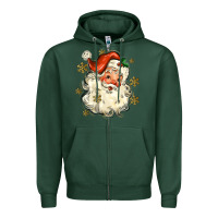 Sports Green Christmas Santa Zipper Hoodie - MaliasSmallBusiness
