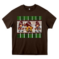 Chocolate Brown football gnomes Heavy Core Tee - BarkalooDesign