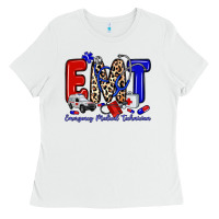 White emt emergency medical technician Ladies Tee - Zillion Design Studio