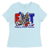 Baby Blue emt emergency medical technician Ladies Tee - Zillion Design Studio