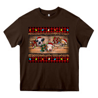 Chocolate Brown hohoho christmas cows Heavy Core Tee - RanaPortraitStore