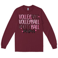 Burgundy volleyball mama Long Sleeve Tee - MaliasSmallBusiness