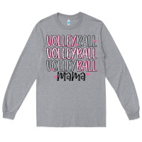 Heather Grey volleyball mama Long Sleeve Tee - MaliasSmallBusiness