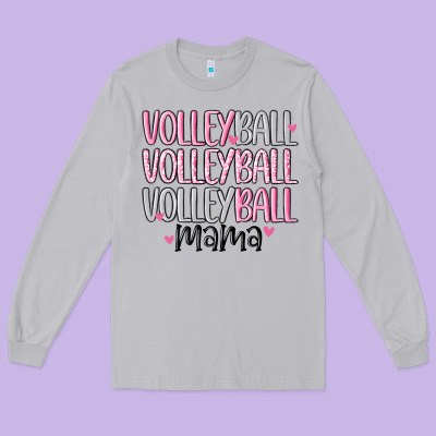 Volleyball Mama Long Sleeve Tee Designed By Maliassmallbusiness