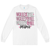 White volleyball mama Long Sleeve Tee - MaliasSmallBusiness