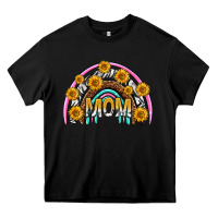 Black mom with sunflower rainbow mothers day Heavy Core Tee - texasbilliewilder