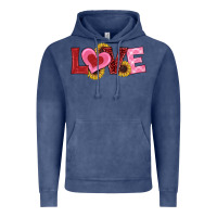 Vintage Denim valentines day love sunflowers Vintage Hoodie - RanaPortraitStore