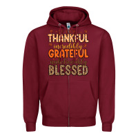 Burgundy so very thankful incredibly grateful unbelievably Zipper Hoodie - MaliasSmallBusiness