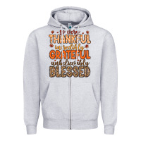 Heather Grey so very thankful incredibly grateful unbelievably Zipper Hoodie - MaliasSmallBusiness