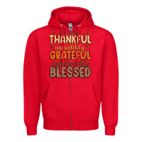 Red so very thankful incredibly grateful unbelievably Zipper Hoodie - MaliasSmallBusiness