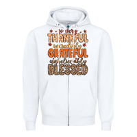 White so very thankful incredibly grateful unbelievably Zipper Hoodie - MaliasSmallBusiness