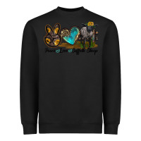 Black Peace Love Suffolk Sheep Heavyweight Sweatshirt - LillyAllenDesigns