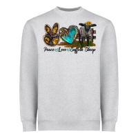 Heather Grey Peace Love Suffolk Sheep Heavyweight Sweatshirt - LillyAllenDesigns