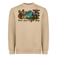 Mushroom Peace Love Suffolk Sheep Heavyweight Sweatshirt - LillyAllenDesigns