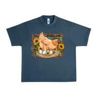 Midnight Navy western farm chicken coop animals eggs sunflowers leopard serape woode Urban Heavy Tee - Artiststas