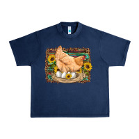 Western Farm Chicken Coop Animals Eggs Sunflowers Leopard Serape Woode Urban Heavy Tee | Teevron