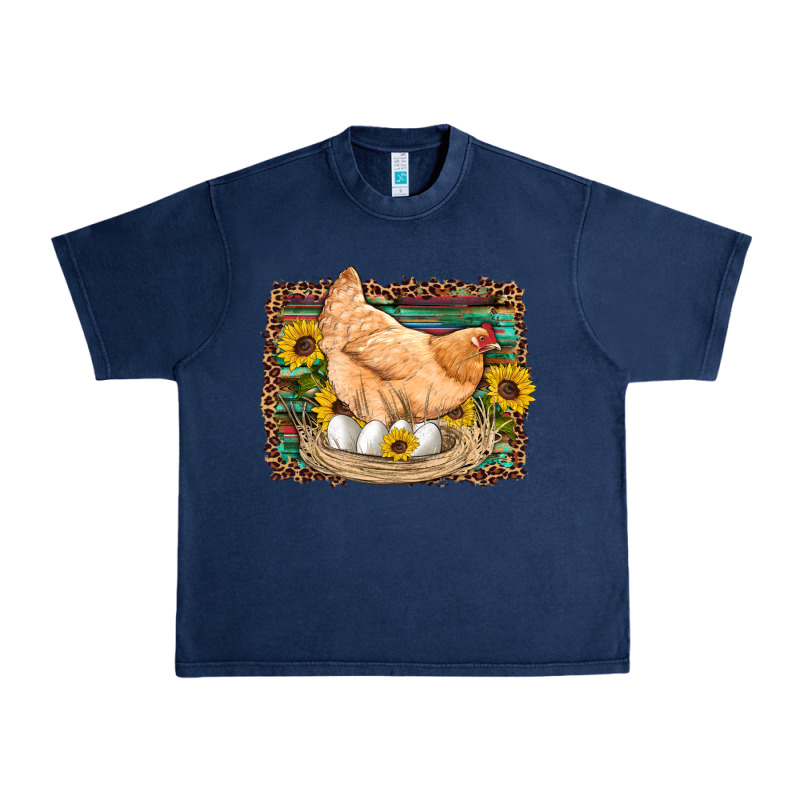 Western Farm Chicken Coop Animals Eggs Sunflowers Leopard Serape Woode Urban Heavy Tee by Artiststas | Teevron