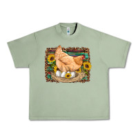 Oil Green western farm chicken coop animals eggs sunflowers leopard serape woode Urban Heavy Tee - Artiststas