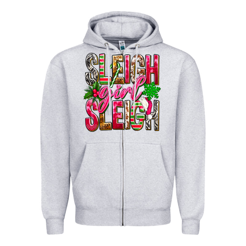 Sleigh Girl Sleigh Zipper Hoodie by NancyCooperArtShop | Teevron