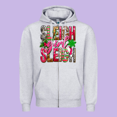 Sleigh Girl Sleigh Zipper Hoodie Designed By Nancycooperartshop