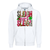 White Sleigh girl sleigh Zipper Hoodie - NancyCooperArtShop
