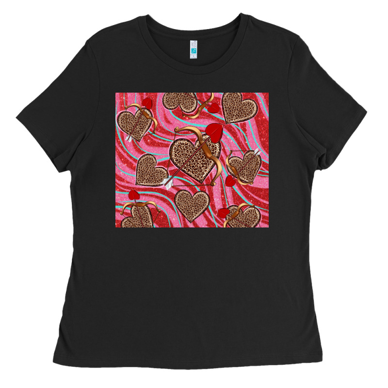 Valentine's Day Hearts Bow And Arrow Ladies Tee by RanaPortraitStore | Teevron