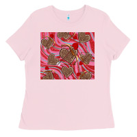 Bubblegum Pink valentine's day hearts bow and arrow Ladies Tee - RanaPortraitStore